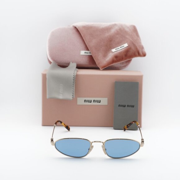 Miu Miu MUA52S ZVN60O Cat Eye Sunglasses - Gold/Blue - Picture 3 of 9